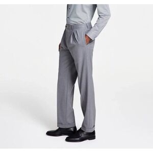 Michael Kors Mens Classic fit Dress Pants Pleated‎ Defected 32Wx32L Grey E05688